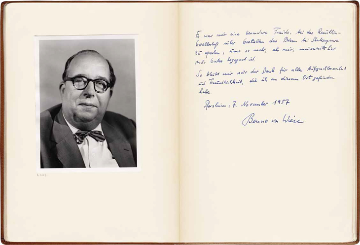 Benno von Wiese -  Gast der REUCHLIN-GESELLSCHAFT am 7.11.1957