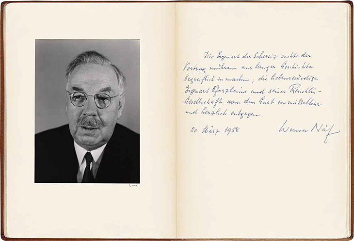 Werner Näf - Historiker -  Gast der REUCHLIN-GESELLSCHAFT am 20.3.1958